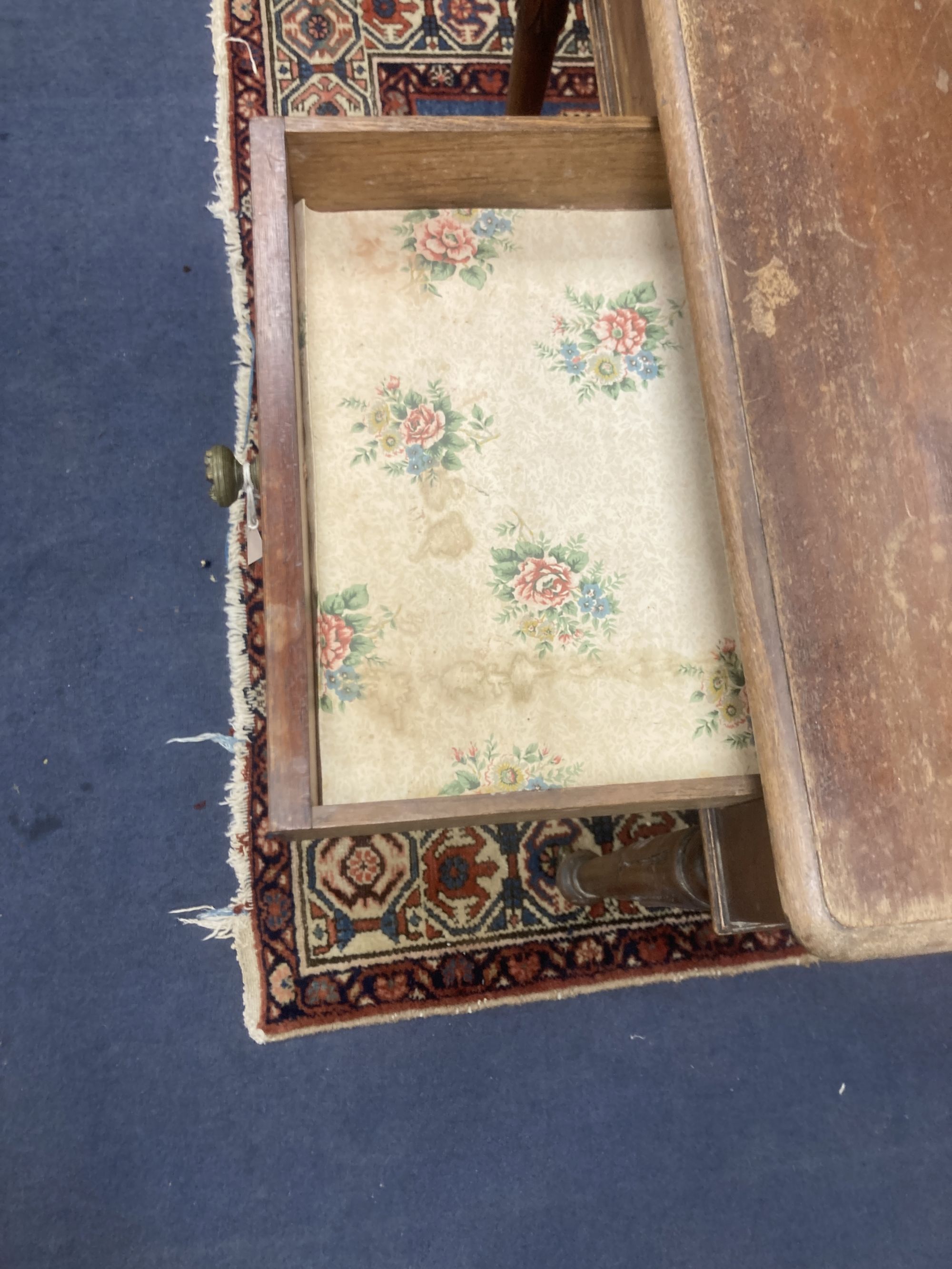 A William IV mahogany two drawer side table, width 84cm, depth 52cm, height 74cm